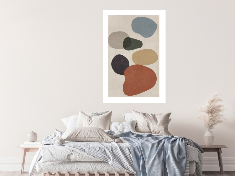 Wall Poster Stone Composition - abstract colorful stones on a gray background 134329 additionalImage 5
