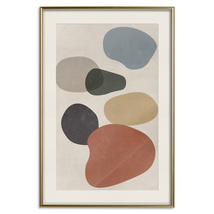 Wall Poster Stone Composition - abstract colorful stones on a gray background 134329 additionalImage 26
