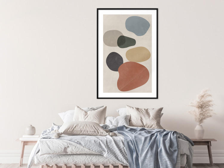 Wall Poster Stone Composition - abstract colorful stones on a gray background 134329 additionalImage 22
