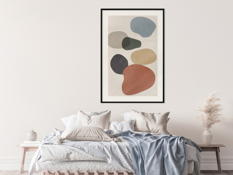 Wall Poster Stone Composition - abstract colorful stones on a gray background 134329 additionalImage 23