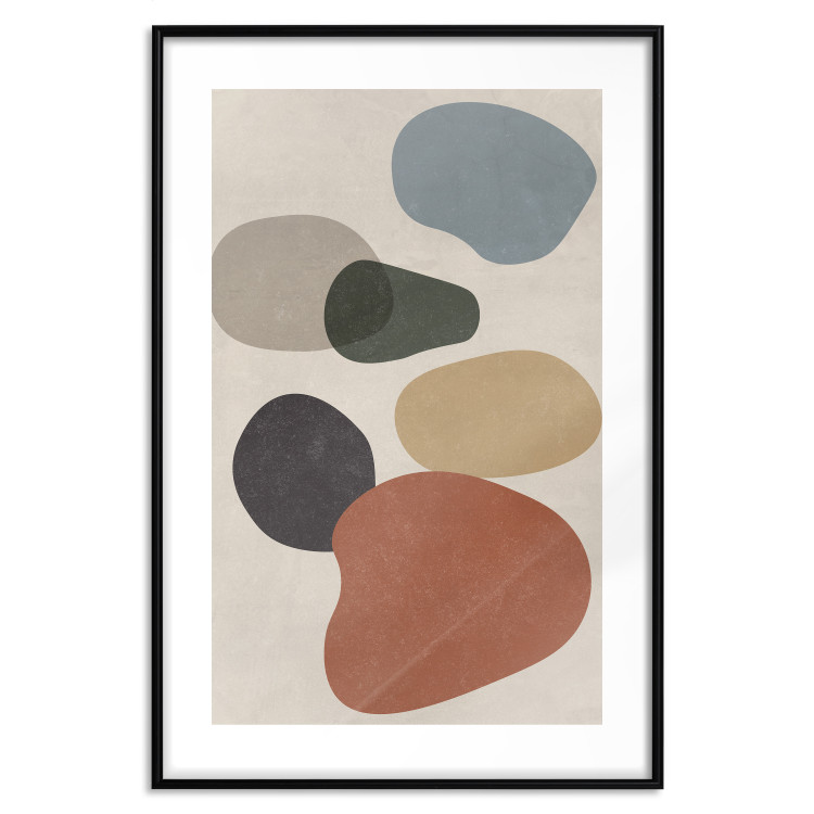Wall Poster Stone Composition - abstract colorful stones on a gray background 134329 additionalImage 17