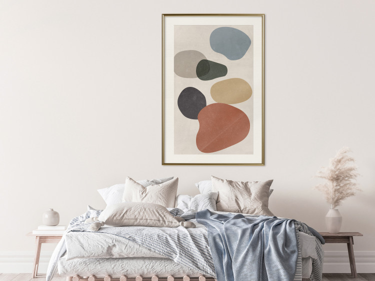 Wall Poster Stone Composition - abstract colorful stones on a gray background 134329 additionalImage 24