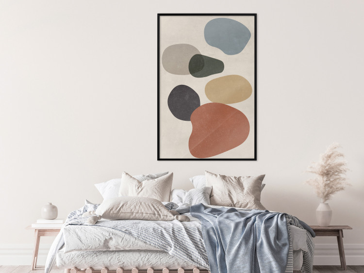 Wall Poster Stone Composition - abstract colorful stones on a gray background 134329 additionalImage 6