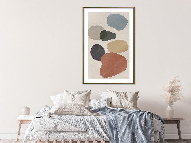 Wall Poster Stone Composition - abstract colorful stones on a gray background 134329 additionalImage 13