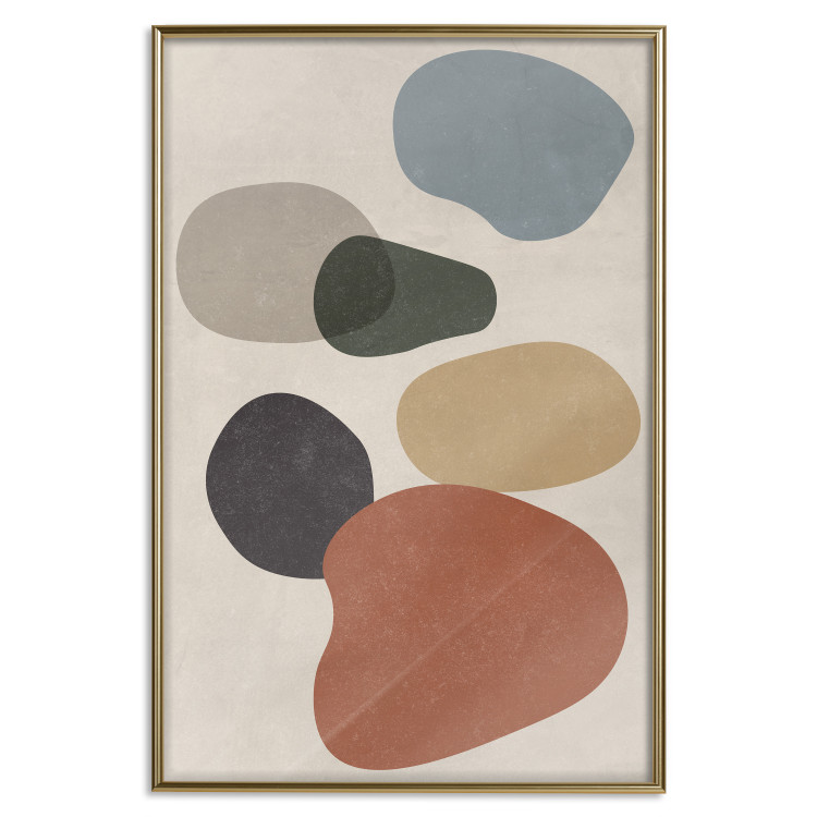 Wall Poster Stone Composition - abstract colorful stones on a gray background 134329 additionalImage 17
