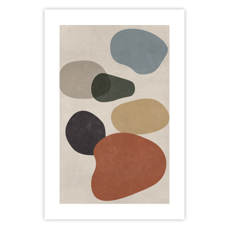 Wall Poster Stone Composition - abstract colorful stones on a gray background 134329 additionalImage 20