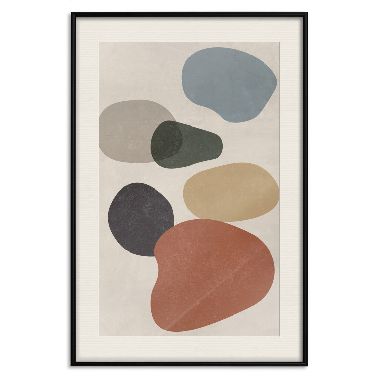 Wall Poster Stone Composition - abstract colorful stones on a gray background 134329 additionalImage 27