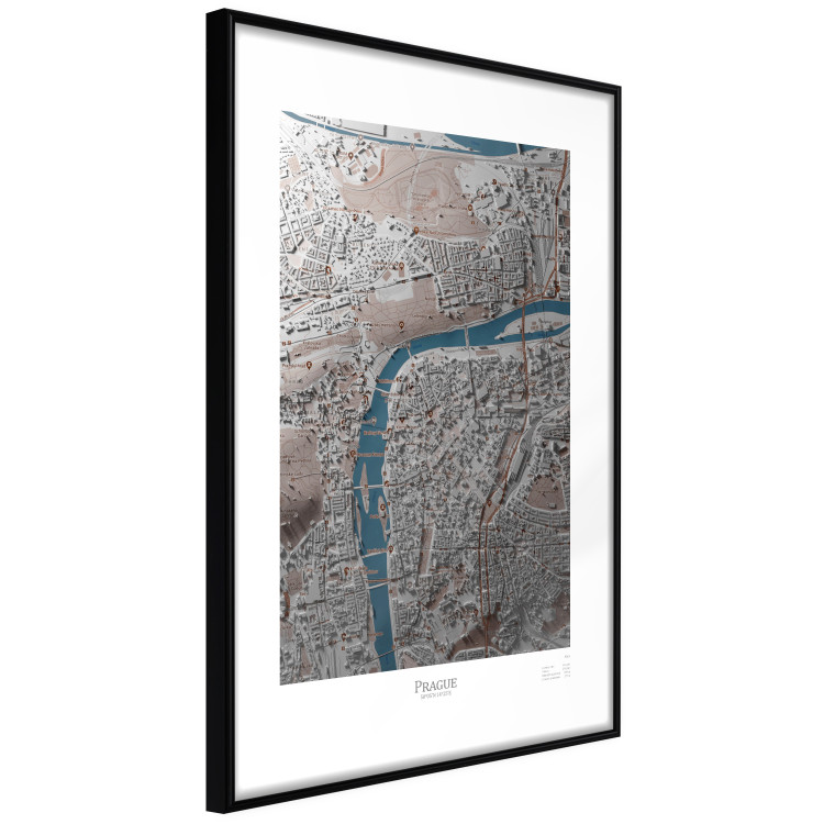 Wall Poster Prague Layout - colorful composition of a city map shown from bird's-eye view 134829 additionalImage 8