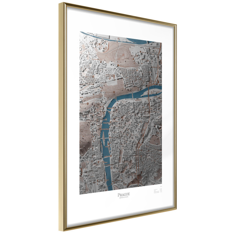 Wall Poster Prague Layout - colorful composition of a city map shown from bird's-eye view 134829 additionalImage 7