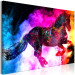 Canvas Print Colorful Mist (1-piece) Wide - abstract futuristic horse 135229 additionalThumb 2