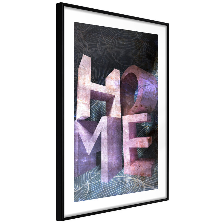 Poster Home in Violets - violet 3D text on an abstract background 135729 additionalImage 8