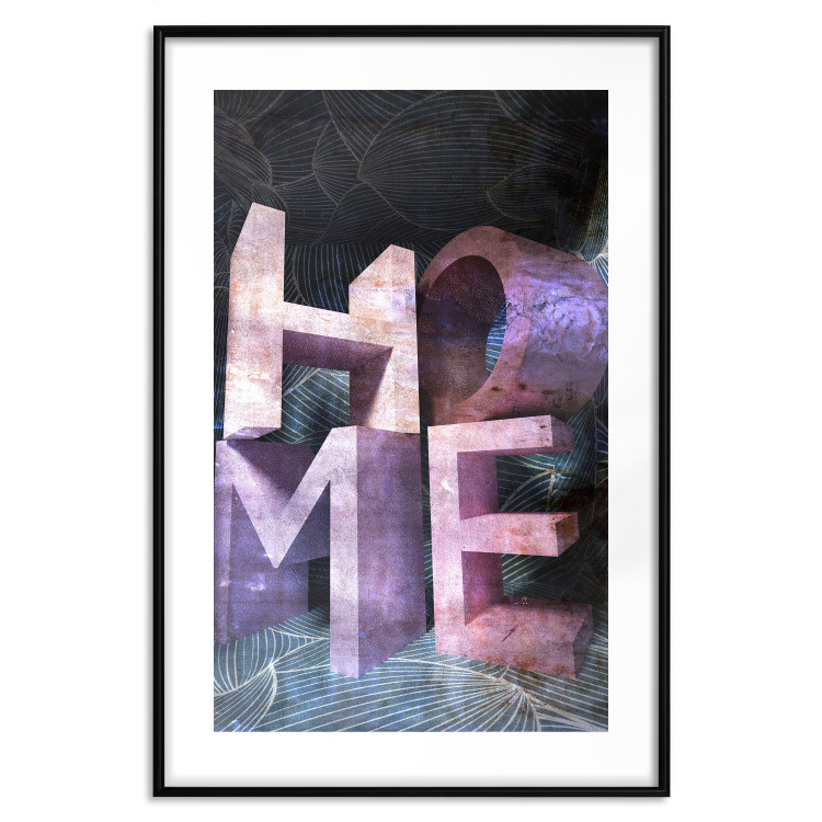 Poster Home in Violets - violet 3D text on an abstract background 135729 additionalImage 16