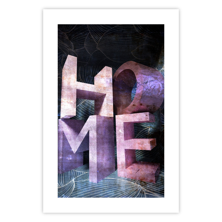Poster Home in Violets - violet 3D text on an abstract background 135729 additionalImage 19