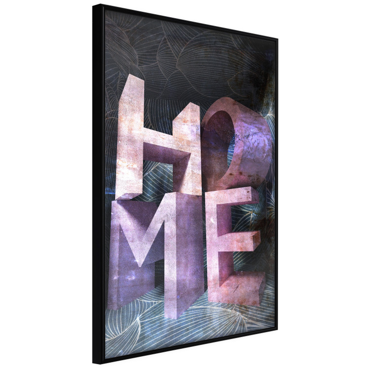 Poster Home in Violets - violet 3D text on an abstract background 135729 additionalImage 12