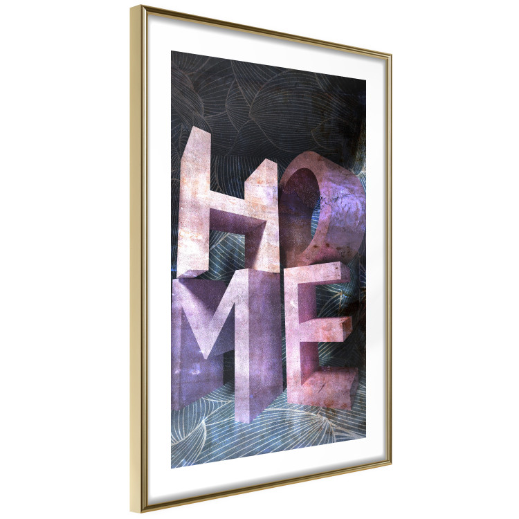 Poster Home in Violets - violet 3D text on an abstract background 135729 additionalImage 9