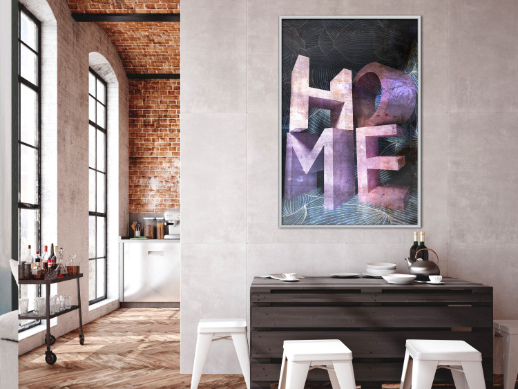 Poster Home in Violets - violet 3D text on an abstract background 135729 additionalImage 5