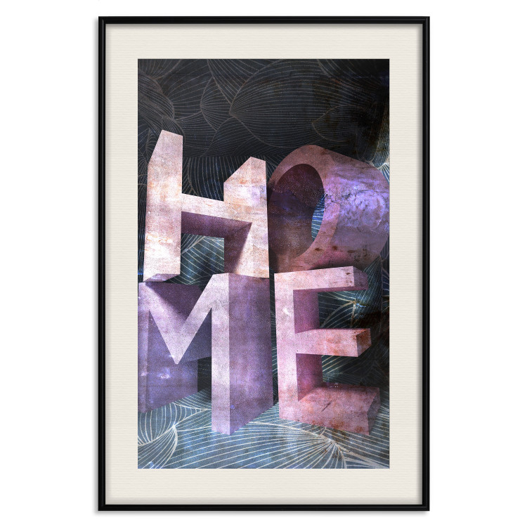 Poster Home in Violets - violet 3D text on an abstract background 135729 additionalImage 14
