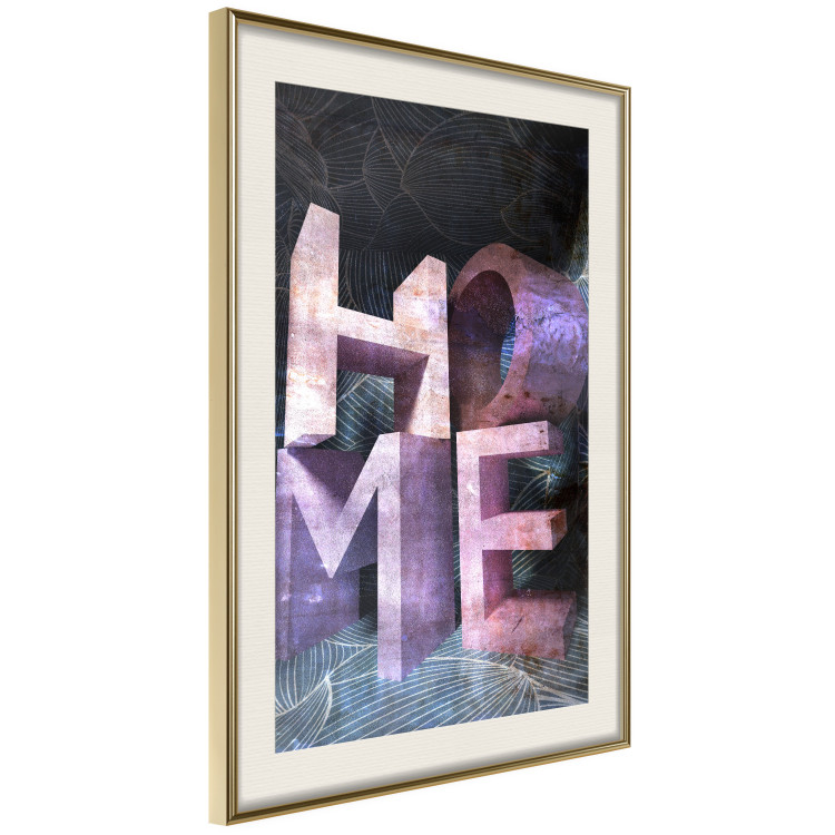 Poster Home in Violets - violet 3D text on an abstract background 135729 additionalImage 7