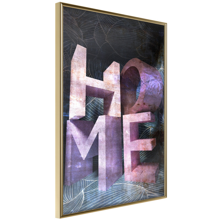 Poster Home in Violets - violet 3D text on an abstract background 135729 additionalImage 11