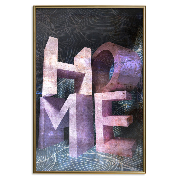 Poster Home in Violets - violet 3D text on an abstract background 135729 additionalImage 17