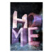 Poster Home in Violets - violet 3D text on an abstract background 135729