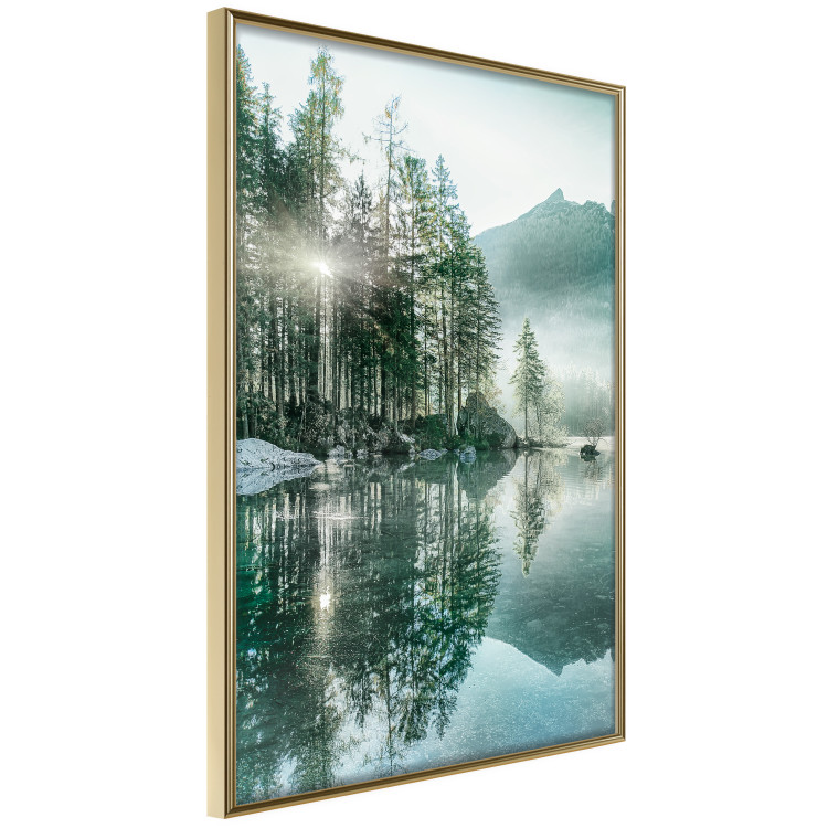 Wall Poster Morning by the Lake - lake landscape with trees and sunrise 137229 additionalImage 2
