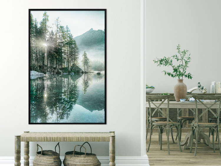 Wall Poster Morning by the Lake - lake landscape with trees and sunrise 137229 additionalImage 15