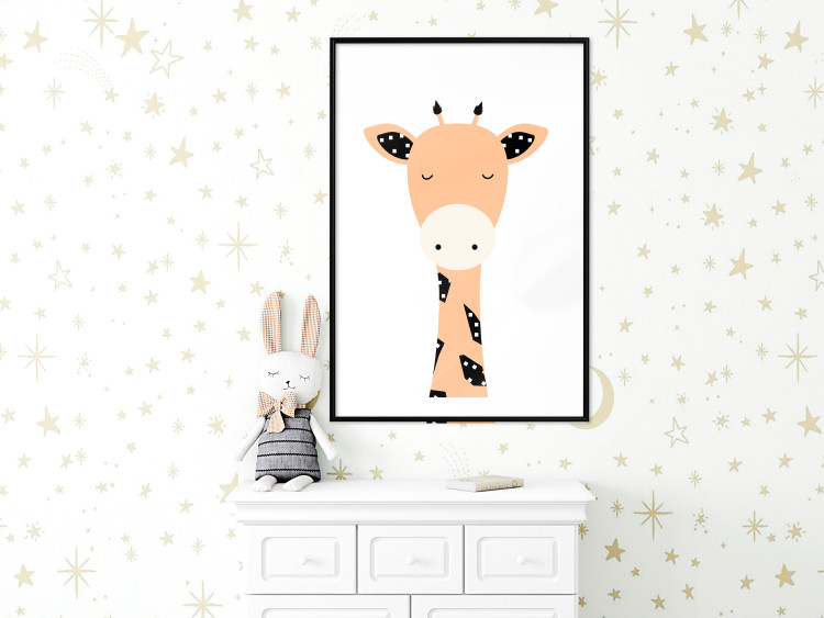 Poster Funny Giraffe - colorful amusing animal on a white contrasting background 138129 additionalImage 27