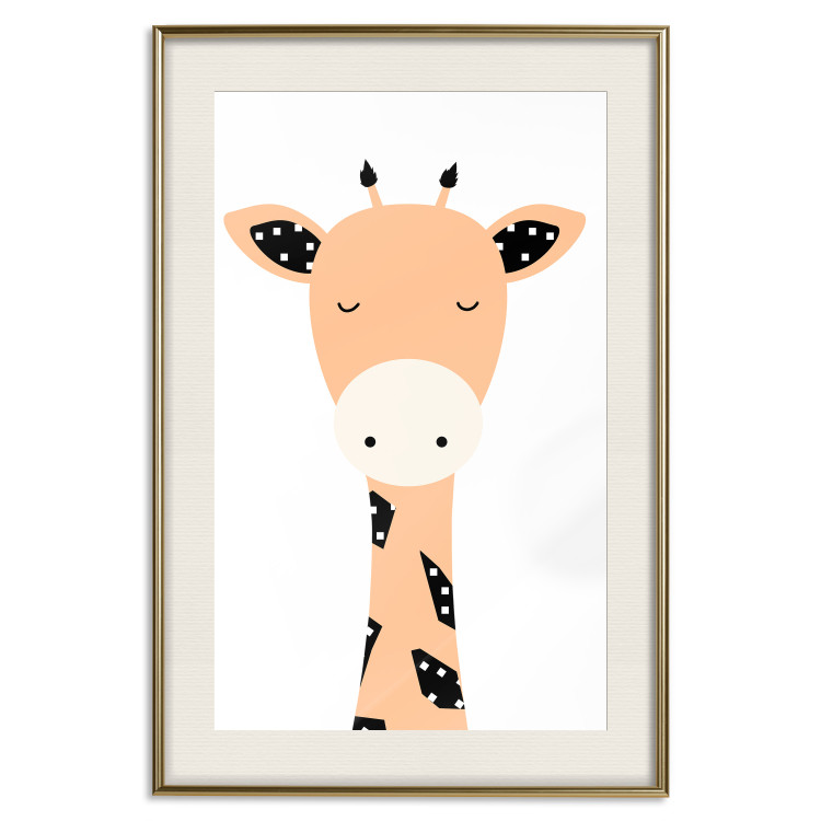 Poster Funny Giraffe - colorful amusing animal on a white contrasting background 138129 additionalImage 18