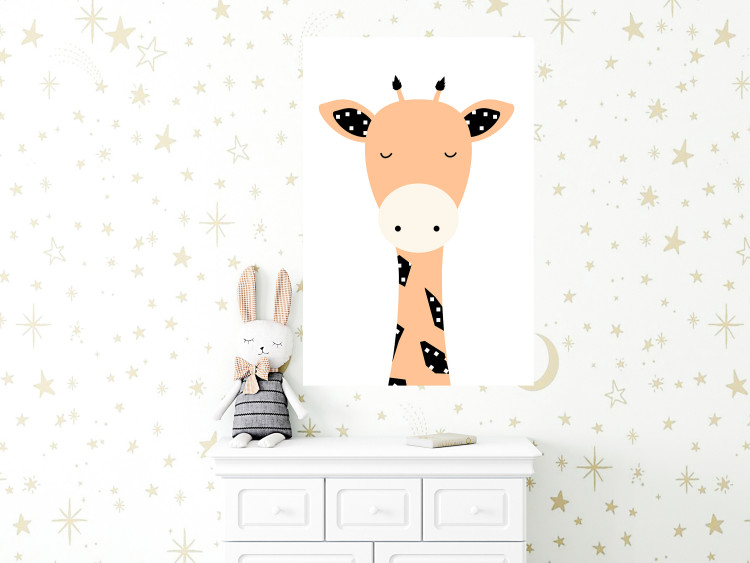 Poster Funny Giraffe - colorful amusing animal on a white contrasting background 138129 additionalImage 17