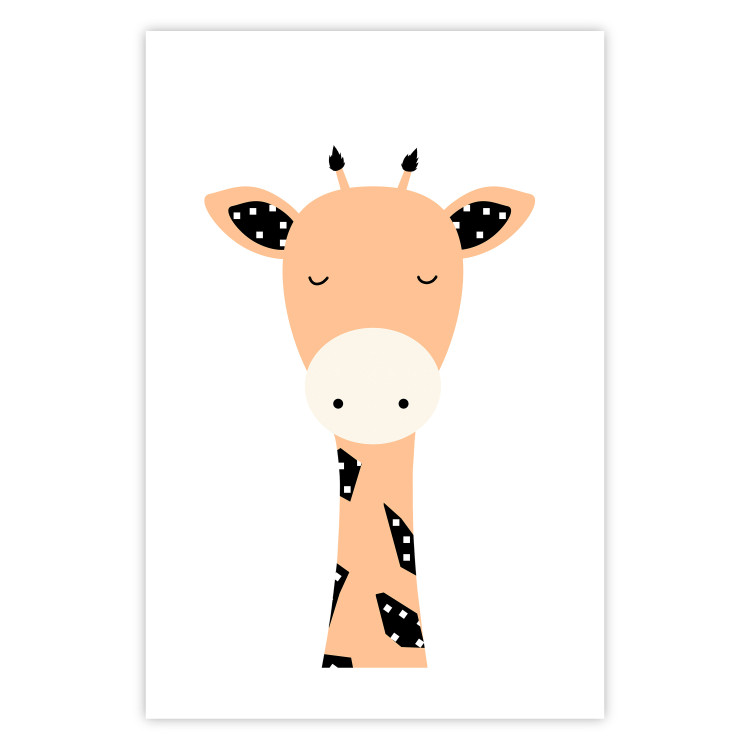 Poster Funny Giraffe - colorful amusing animal on a white contrasting background 138129 additionalImage 13