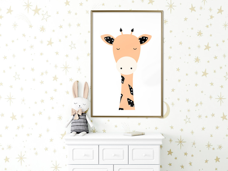 Poster Funny Giraffe - colorful amusing animal on a white contrasting background 138129 additionalImage 24