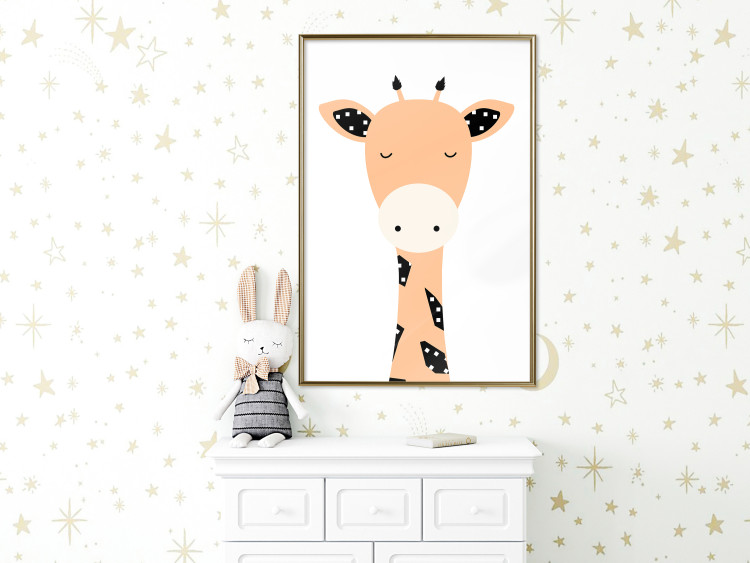Poster Funny Giraffe - colorful amusing animal on a white contrasting background 138129 additionalImage 21