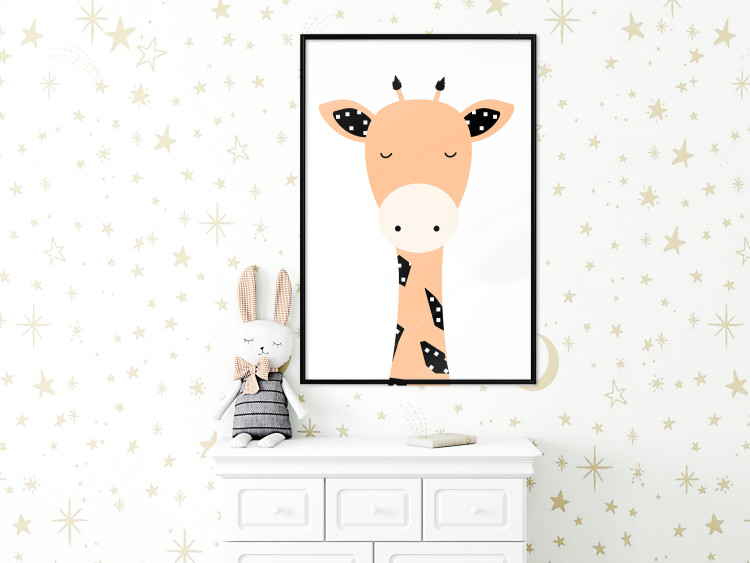 Poster Funny Giraffe - colorful amusing animal on a white contrasting background 138129 additionalImage 20