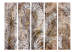 Room Separator Honeyed Plumage II (5-piece) - Composition of feathers and plants 138529 additionalThumb 3