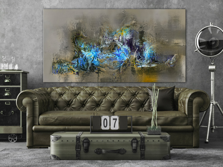 Canvas Print Blue Light (1-piece) Wide - modern abstraction in sepia 138629 additionalImage 3