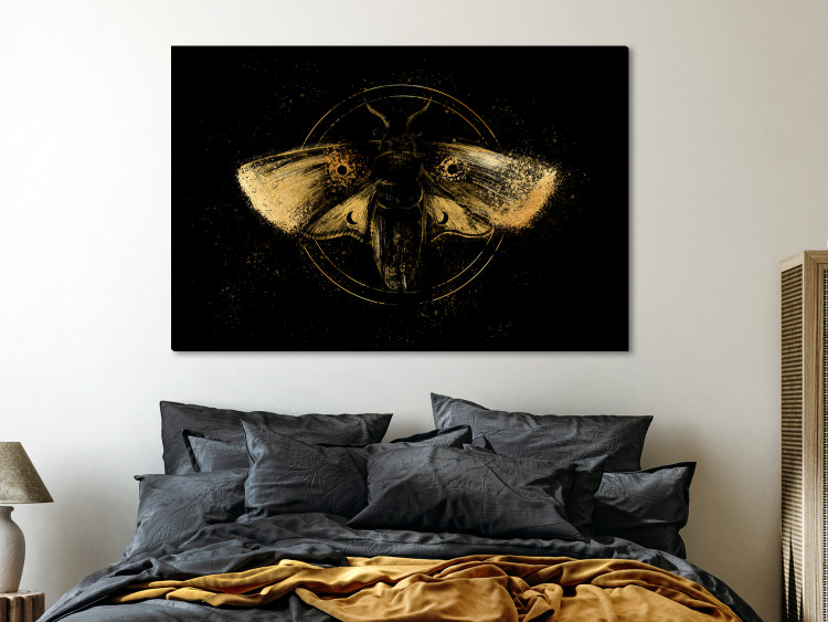Canvas Print Night Moth (1-piece) Wide - first variant - animal in black 142529 additionalImage 3