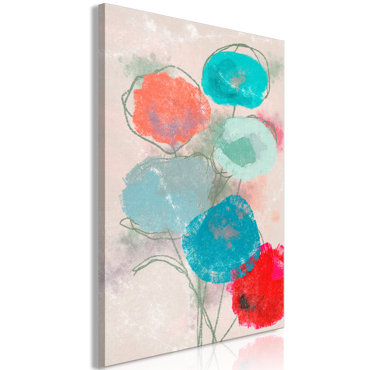 Canvas Art Print Spring Bouquet (1-piece) Vertical - abstraction with floral motif 142829 additionalImage 2