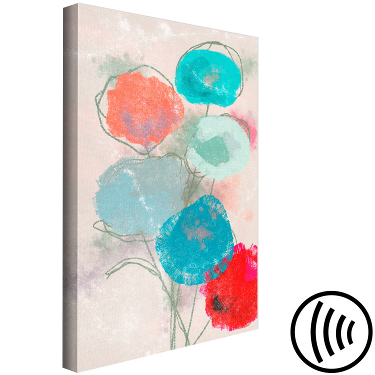 Canvas Art Print Spring Bouquet (1-piece) Vertical - abstraction with floral motif 142829 additionalImage 6