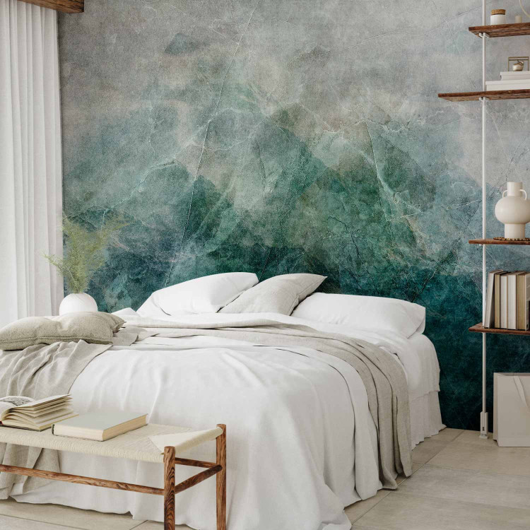 Wall Mural In an ocean of mist - turquoise abstract combining mountain and seascape 143329 additionalImage 2