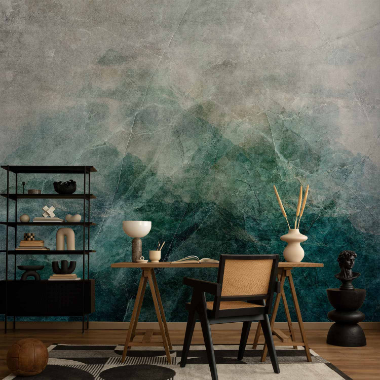 Wall Mural In an ocean of mist - turquoise abstract combining mountain and seascape 143329 additionalImage 4