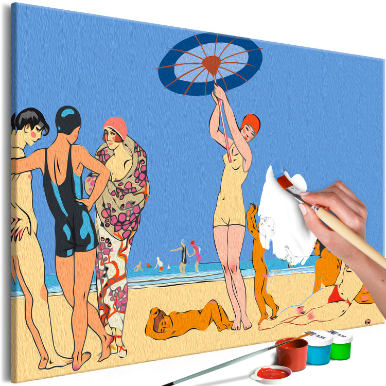 Paint by Number Kit On the Beach - Group of Acquaintances by the Sea, Blue Sky 144129 additionalImage 3