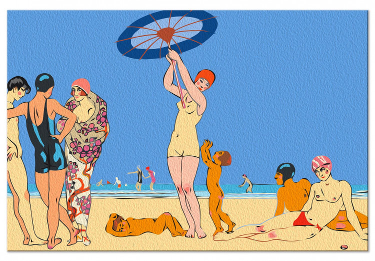 Paint by Number Kit On the Beach - Group of Acquaintances by the Sea, Blue Sky 144129 additionalImage 4
