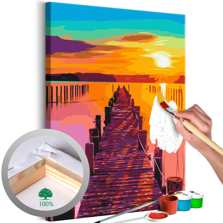 Paint by Number Kit Sun and Shadows - Play of Light on the Pier, Dynamic Sky 144529