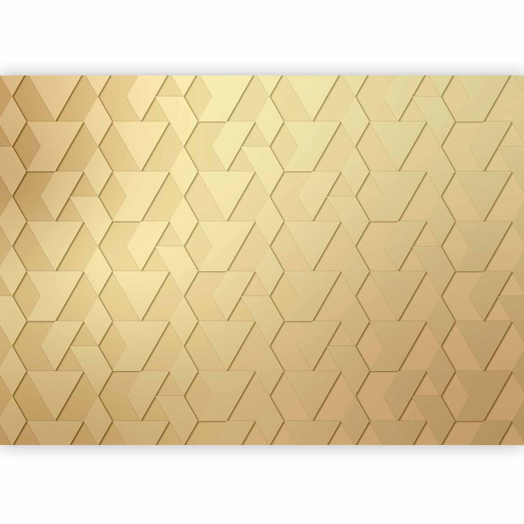 Wall Mural Geometric shapes - minimalist composition in golden colour 144629 additionalImage 1