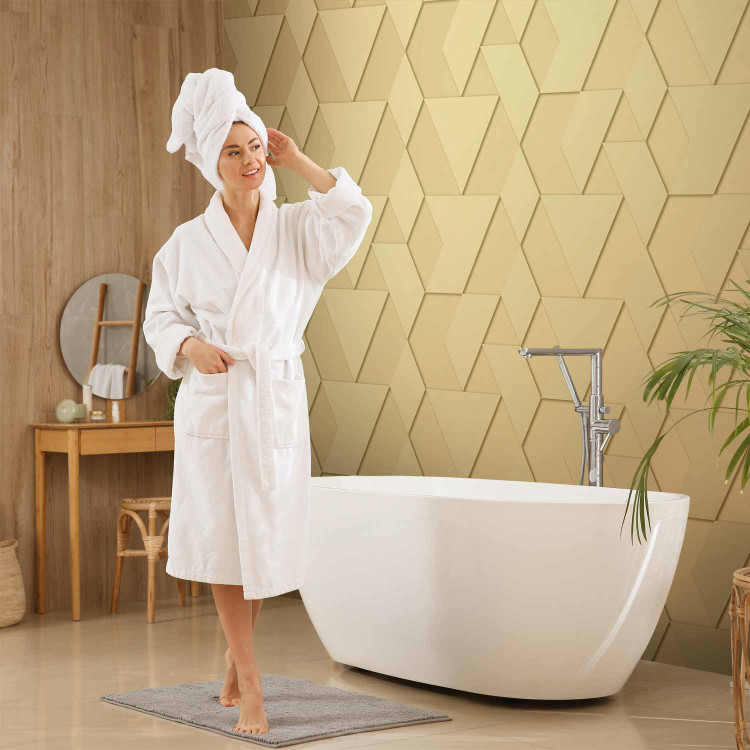 Wall Mural Geometric shapes - minimalist composition in golden colour 144629 additionalImage 8