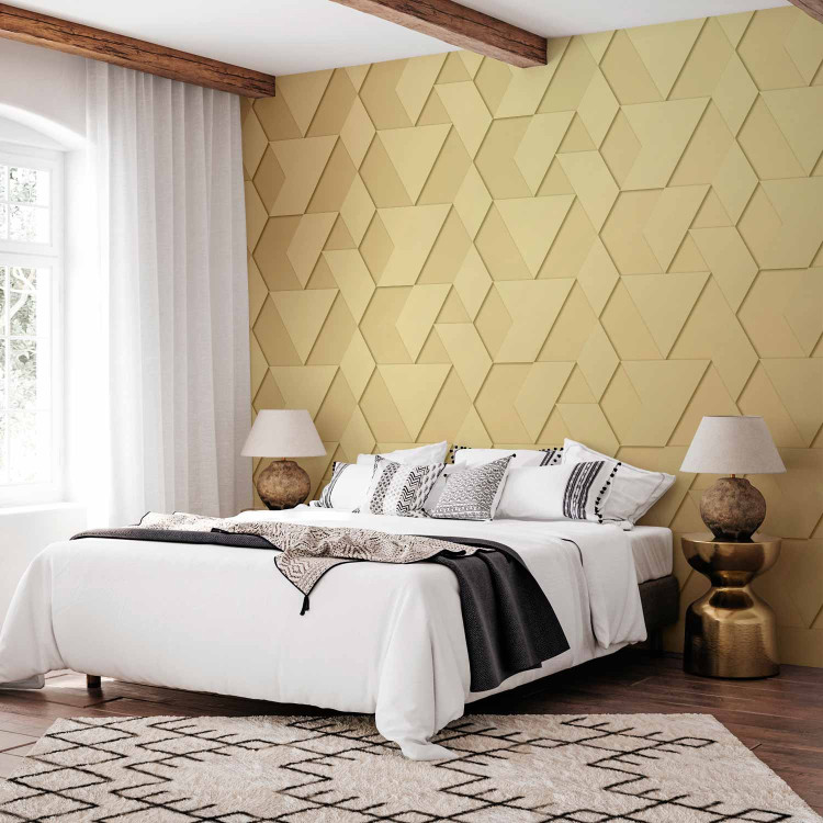 Wall Mural Geometric shapes - minimalist composition in golden colour 144629 additionalImage 2