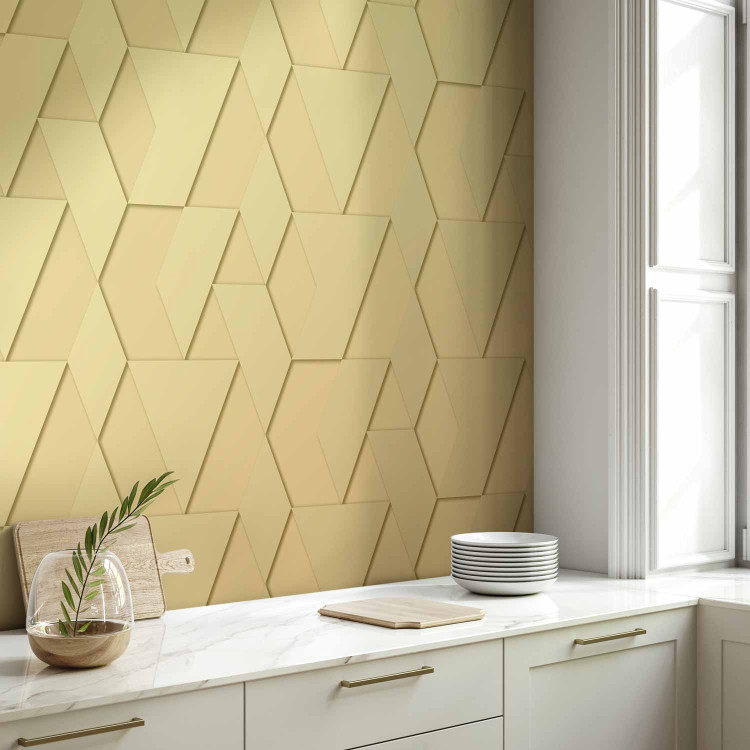 Wall Mural Geometric shapes - minimalist composition in golden colour 144629 additionalImage 7