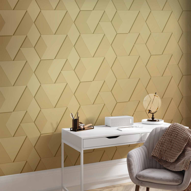 Wall Mural Geometric shapes - minimalist composition in golden colour 144629 additionalImage 4