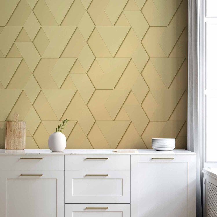 Wall Mural Geometric shapes - minimalist composition in golden colour 144629 additionalImage 6